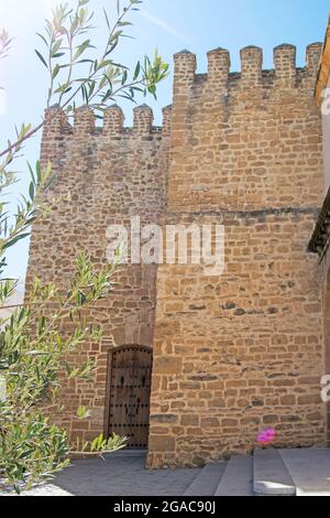 Türme des Castillo de Luna in Rota, Provinz Cááiz, Andalusien, Spanien Stockfoto