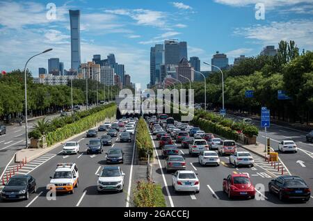 Peking, China. Juli 2021. Blick auf die Innenstadt von Peking, China am 30/07/2021 von Wiktor Dabkowski Credit: dpa/Alamy Live News Stockfoto