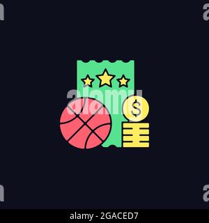 Sport Lotterie RGB Farbe Symbol für dunkle Thema Stock Vektor