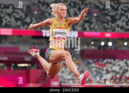 Tokio, Japan. Juli 2021. Leichtathletik: Olympia, Dreisprung, Frauen, Kristin Gierisch aus Deutschland. Quelle: Michael Kappeler/dpa/Alamy Live News Stockfoto