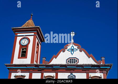 Barockkirche (Detail) in Diamantina, Minas Gerais, Brasilien Stockfoto