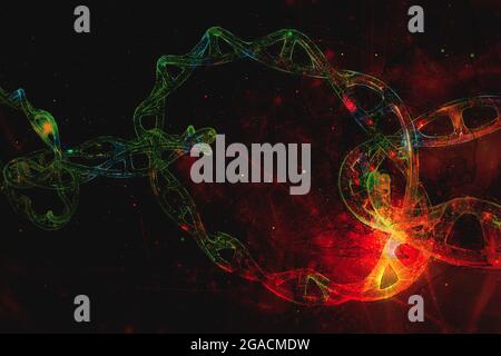 Double Helix DNA Stränge, Science Biotechnology DNA Biochemie Konzept 3d Rendering Stockfoto
