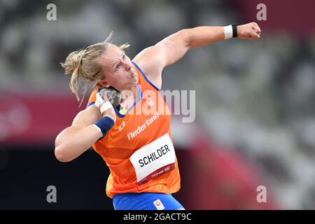 Tokio, Japan. Kredit: MATSUO. Juli 2021. SCHILDER Jessica (NED) Leichtathletik : die Qualifikation der Frauen bei den Olympischen Spielen 2020 in Tokio im Nationalstadion in Tokio, Japan. Kredit: MATSUO .K/AFLO SPORT/Alamy Live Nachrichten Stockfoto