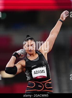 Tokio, Japan. Juli 2021. Leichtathletik: Olympische Spiele, Kugelschießen, Frauen, Valerie Adams aus Neuseeland. Quelle: Michael Kappeler/dpa/Alamy Live News Stockfoto