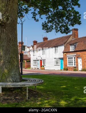 Essex, Großbritannien - 20. Juli 2021: Eine Szene im malerischen Dorf Stock in Essex, Großbritannien. Stockfoto