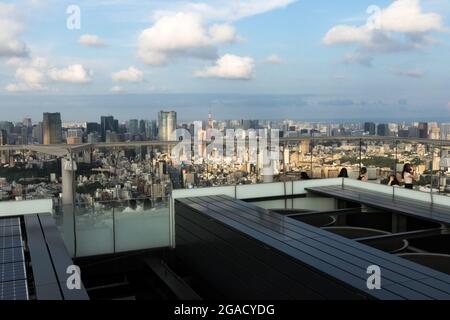 Die Sehenswürdigkeiten von Tokio Japan während der Olympischen Spiele 2021 Stockfoto