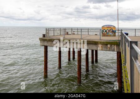 SOUTHWOLD, GROSSBRITANNIEN - 10. Aug 2016: Die Details zum Southwold Pier in Suffolk, Großbritannien Stockfoto