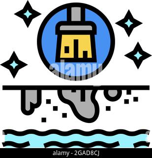 Pool Reinigung Dienstleistungen Farbe Symbol Vektor Illustration Stock Vektor