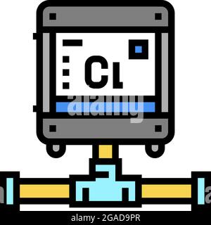 Abbildung des Farbsymbols für Pool-Chlor-Generators Stock Vektor