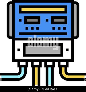 Abbildung der Farbsymbole für die Überwachung von Schwimmbadanlagen Stock Vektor