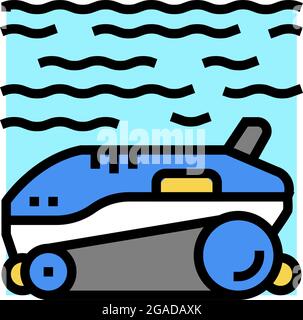 Abbildung des Symbols „Robot Cleaner Pool Color“ Stock Vektor