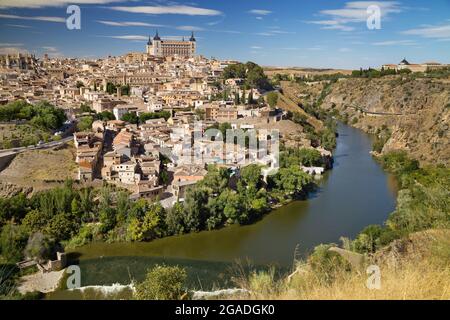 Altstadt von Toledo und der Tejo Meander, Spanien. Stockfoto