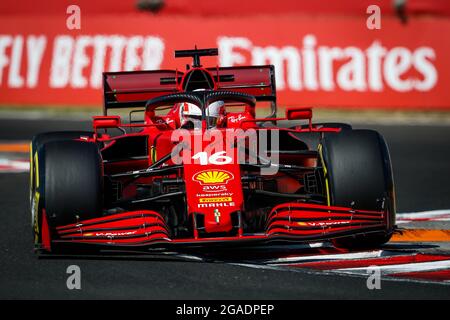 Mogyorod, In Der Nähe Von Budapest, Ungheria. Juli 2021. LECLERC Charles (mco), Scuderia Ferrari SF21, Aktion während der Formel 1 Magyar Nagydij 2021, großer Preis von Ungarn, 11. Lauf der FIA Formel 1-Weltmeisterschaft 2021 vom 30. Juli bis 1. August 2021 auf dem Hungaroring, in Mogyorod, bei Budapest, Ungarn - Foto Antonin Vincent/DPPI Quelle: Independent Photo Agency/Alamy Live News Stockfoto