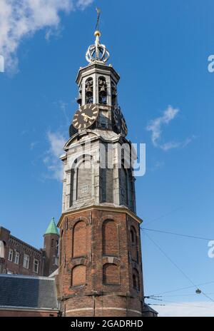 Munttoren, Singel, Amsterdam, Niederlande Stockfoto