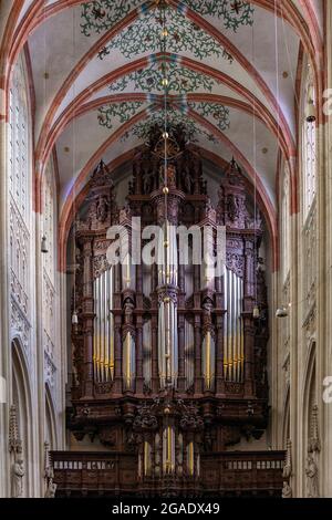 Detail Golforgel in der St. John's Cathedral, Den Bosch, Niederlande Stockfoto