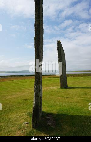 Stehende Steine von Stenness Orkney Stockfoto