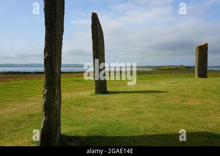 Stehende Steine von Stenness Orkney Stockfoto