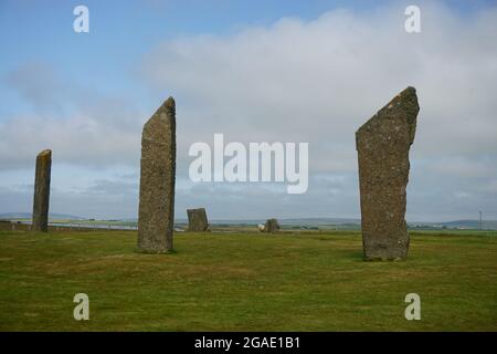 Stehende Steine von Stenness Orkney Stockfoto