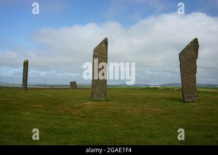 Stehende Steine von Stenness Orkney Stockfoto