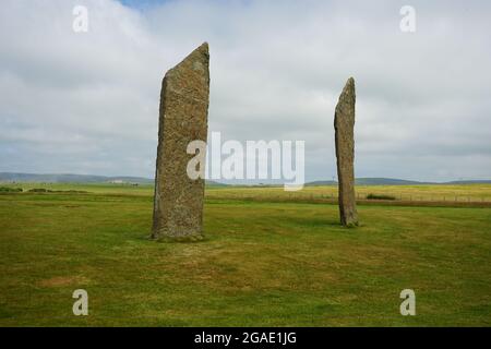 Stehende Steine von Stenness Orkney Stockfoto