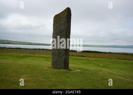 Stehende Steine von Stenness Orkney Stockfoto