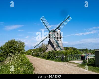 Alte Mühle Charlotte in Nieby, Geltinger Birk, Schleswig-Holstein, Deutschland in Europa Stockfoto