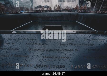 WTC Memorial Plaza, Manhattan, New York City. Stockfoto