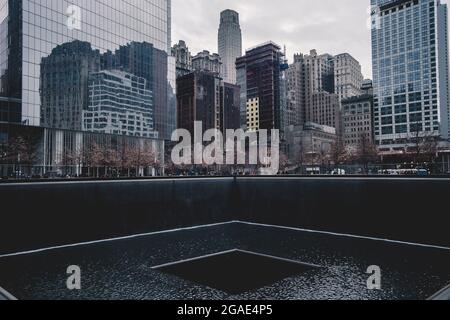 WTC Memorial Plaza, Manhattan, New York City. Stockfoto