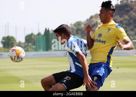 Marbella, Spanien. Juli 2021. Victor Gomez von RCD Espanyol in Aktion während des Freundschaftsspiel zwischen RCD Espanyol und Cdiz CF im Marbella Football Center, Spanien. (Bild: © Jose Luis Contreras/DAX via ZUMA Press Wire) Stockfoto