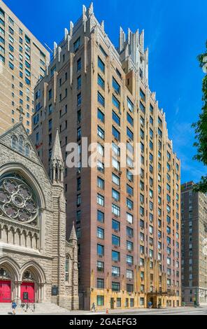 Das 55 Central Park West ist ein Art déco-Wahrzeichen, das von Schwartz & Gross entworfen wurde. Stockfoto