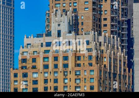 Das 55 Central Park West ist ein Art déco-Wahrzeichen, das von Schwartz & Gross entworfen wurde. Stockfoto