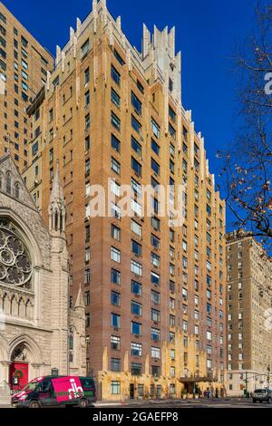 Das 55 Central Park West ist ein Art déco-Wahrzeichen, das von Schwartz & Gross entworfen wurde. Stockfoto