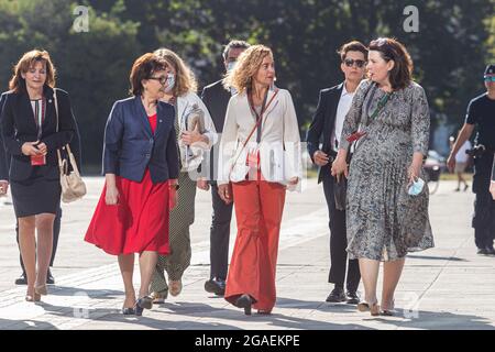 Breslau, Polen. Juli 2021. 30 Jul 2021 Polen Breslau VII Polnisch-Spanisches Parlamentarisches Forum spricht mit Vertretern der polnischen und spanischen Parlamente über den Europäischen Wiederaufbaufonds und die Zusammenarbeit zwischen den Ländern unter Beteiligung des Marschalls des polnischen Sejm, Elzbieta Witek und Meritxell Batet - Präsidentin des spanischen Abgeordnetenkongresses (Bild: © Krzysztof Kaniewski/ZUMA Press Wire) Bild: ZUMA Press, Inc./Alamy Live News Stockfoto