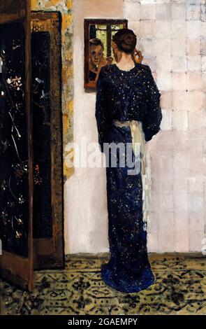 George Hendrik Breitner. Gemälde mit dem Titel „The Earring“ des niederländischen Künstlers George Hendrik Breitner (1857-1923), Öl auf Leinwand, 1893 Stockfoto