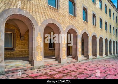 Arcade auf dem Campus der University of Toronto im Zentrum von Toronto, Kanada. Stockfoto