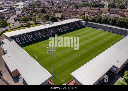 Pirelli Stadium Princess Way Burton Albion Football Club Aerial Drone Staffordshire England Uk Football Clubs By Drone Covid 19 Geschlossen Stockfoto