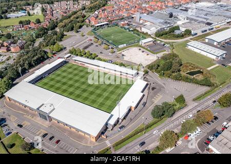 Burton Albion Drone Aerial View Stadium Stockfoto