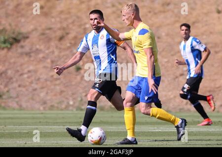 David Lopez von RCD Espanyol in Aktion während des Vorsaison-Freundschaftsspiel zwischen RCD Espanyol und Cádiz CF im Marbella Football Center, Spanien. Stockfoto