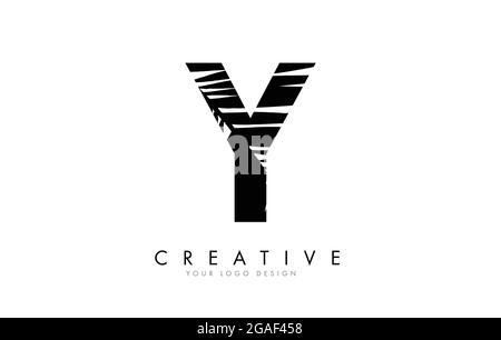 Black Leaf X Letter Logo-Design mit Palmenblatt Detail Vektor-Illustration. Kreative und elegante Ikone. Stock Vektor