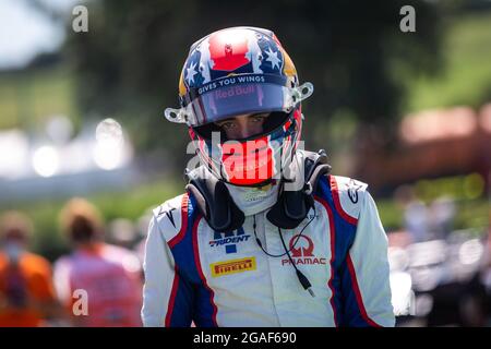 Budapest, Ungarn. Juli 2021. Doohan Jack (aus), Trident Racing, Dallara F3, Portrait während des 4. Laufs der FIA Formel 3-Meisterschaft 2021 vom 30. Juli bis 1. August 2021 auf dem Hungaroring in Mogyorod bei Budapest, Ungarn - Foto Sebastiaan Rozendaal / Dutch Photo Agency / DPPI Credit: DPPI Media/Alamy Live News Stockfoto