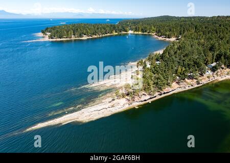 Luftaufnahme von Gabriola Island in der Nähe von Nanaimo, Vancouver Island, BC Kanada Stockfoto