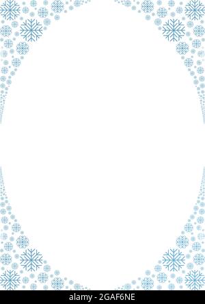 Ice Blue frostige Schneeflocke Rahmen Ecken auf weißem Hintergrund. Einmalgebrauch für alle vier Papierecken möglich. Stock Vektor