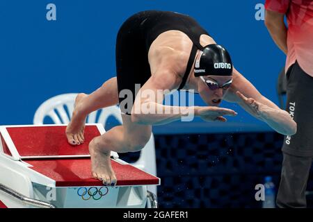 Tokio, Japan. Juli 2021. TOKIO, JAPAN - 30. JULI: Femke Heemskerk aus den Niederlanden tritt während der Olympischen Spiele 2020 in Tokio am 30. Juli 2021 im Tokyo Aquatics Center in Tokio, Japan, bei den Frauen in der 50-m-Freistil an (Foto von Giorgio Scala/Orange Picles) NOCNSF Credit: Orange Pics BV/Alamy Live News Stockfoto