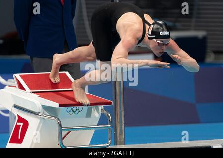 Tokio, Japan. Juli 2021. TOKIO, JAPAN - 30. JULI: Femke Heemskerk aus den Niederlanden tritt am 30. Juli 2021 im Tokyo Aquatics Center in Tokio, Japan, beim Frauen-Finale mit 100 m Freistil während der Olympischen Spiele 2020 in Tokio an (Foto von Giorgio Scala/Orange Picics) Credit: Orange Pics BV/Alamy Live News Stockfoto