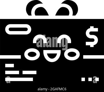 Geschenkgutschein Glyphen Symbol Vektor Illustration Stock Vektor