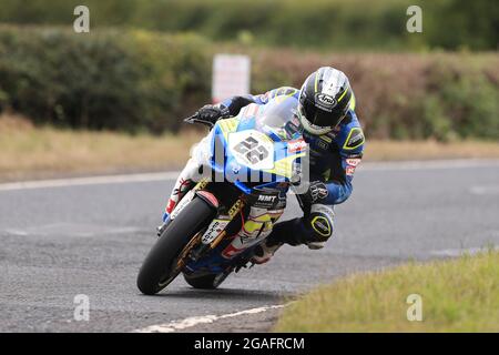 Armoy, Antrim, Nordirland. Juli 2021. Armoy Road Races, The Race of Legends Motor Cycling, Day One; Paul Jordan (Burrows by RK Racing Yamaha R6) während des Superbike-Trainings Credit: Action Plus Sports/Alamy Live News Stockfoto