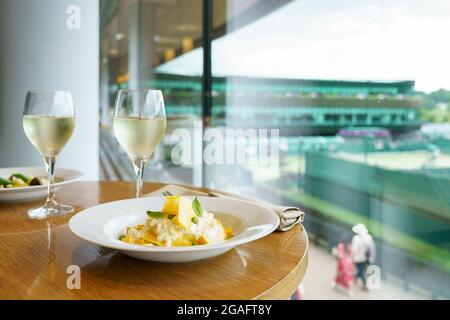 Frische Pasta bei den Wimbledon Tennis Championships Stockfoto