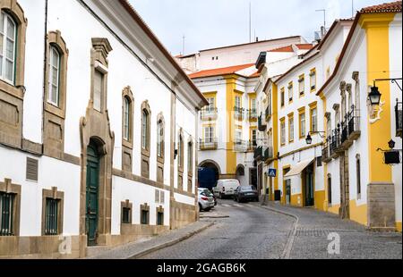 Architektur der Altstadt von Evora in Portugal Stockfoto