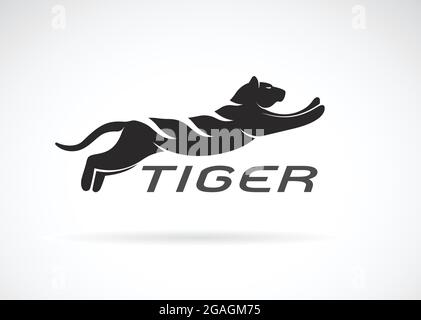 Vektor von schwarzem Tiger-Design auf weißem Hintergrund. Wilde Tiere. Leicht editierbare Vektorgrafik mit Ebenen. Stock Vektor