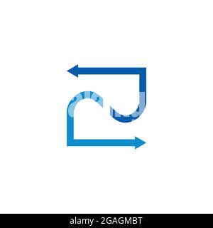 Die Pfeile der zweiten Zahl zeigen den linearen geometrischen Vektor an Stock Vektor